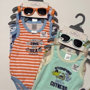 Baby Bodysuit Set with Sunglasses